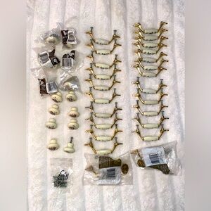 38 pcs Vintage Belwith Porcelain Drawer Cabinet Knobs Pulls Cottagecore Farm